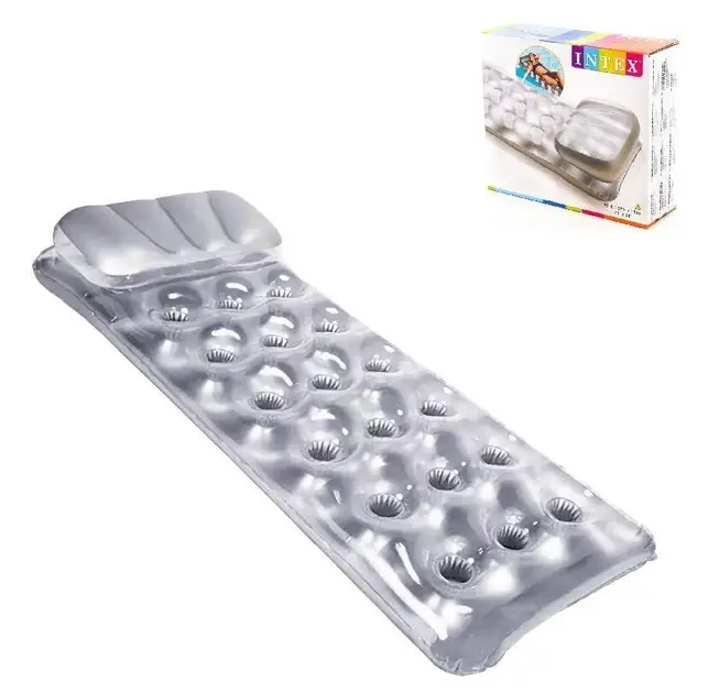 Надувний матрац із підголівником Intex 58894 188х71 см Сріблястий (58894) - фото 5