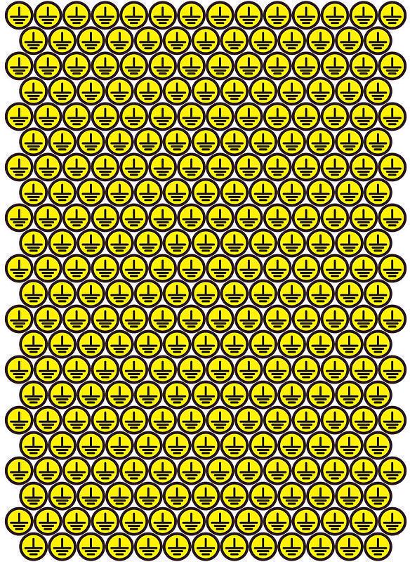 Позначка АСКО-УКРЕМ Заземлення на аркуші 45 мм 266 шт. Жовтий (28176814)