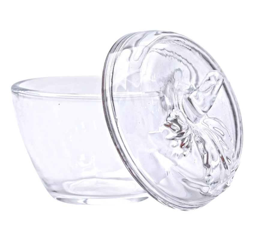 Конфетница в форме яблока стеклянная с крышкой Прозрачный (HP-4-101) - фото 3