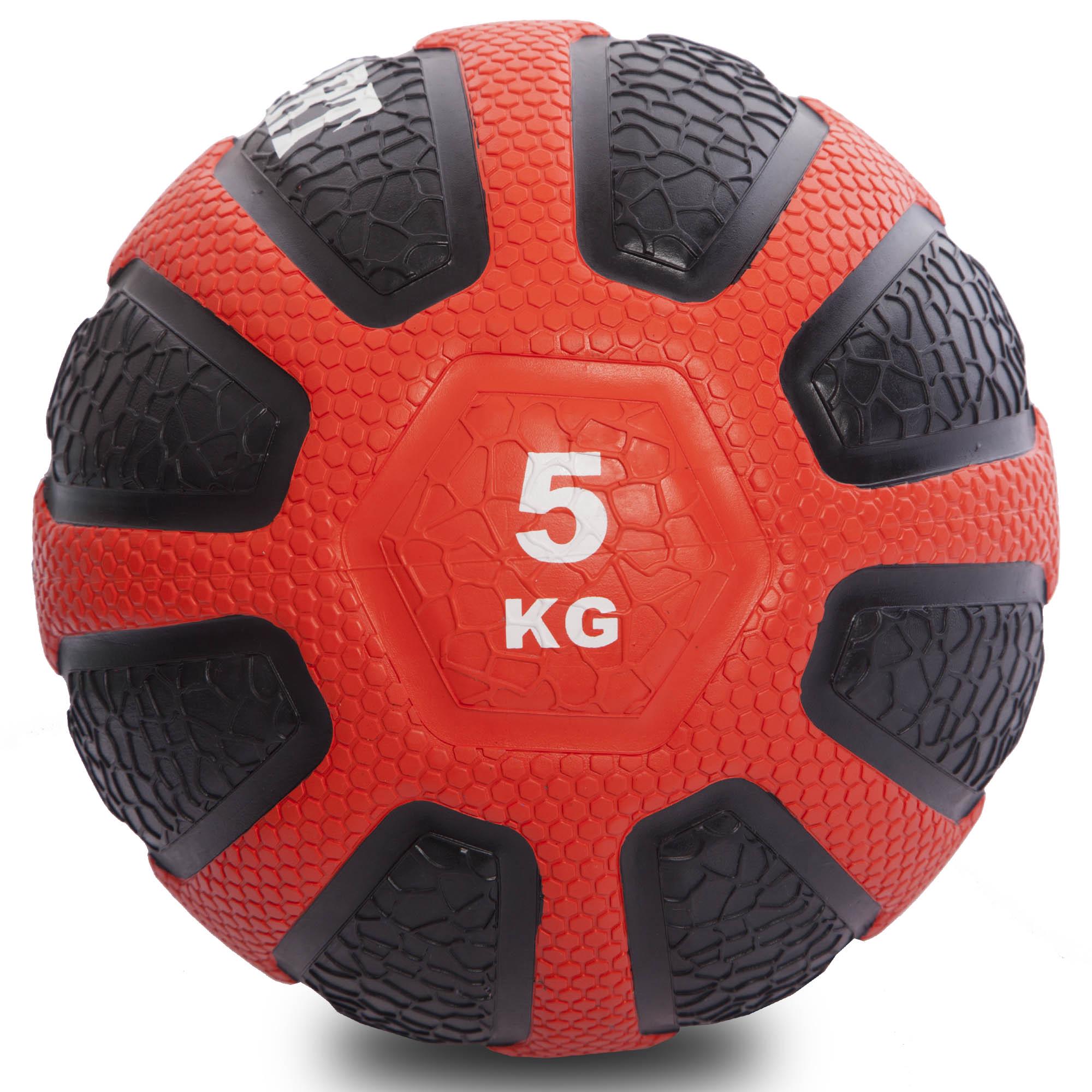 Мяч медицинский медбол Zelart Medicine Ball FI-0898-5 5кг Черный / Красный (DR003454) - фото 1