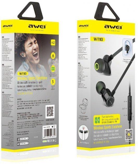 Наушники Awei Bluetooth 4,1 Earphones WT10 - фото 2