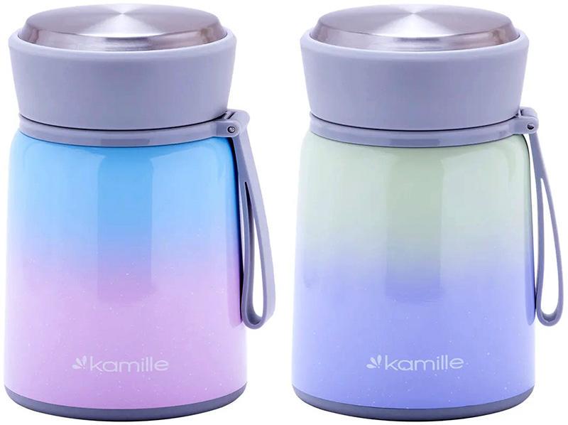 Термос харчовий Kamille Градієнт із нержавіючої сталі з ложкою 530 мл - фото 2