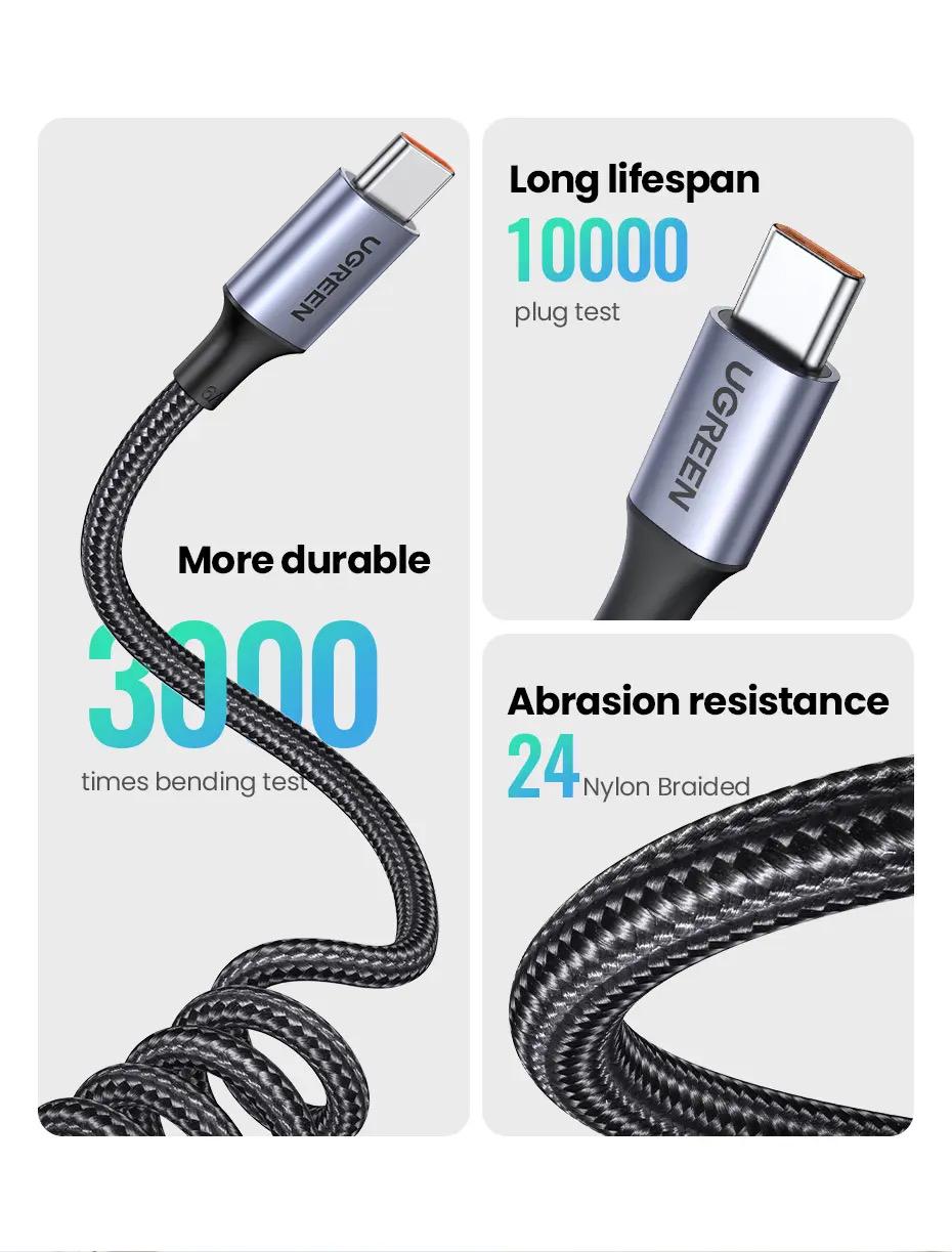 Кабель UGREEN US554 6A 100W USB-C to USB-C Чорний (90790) - фото 14