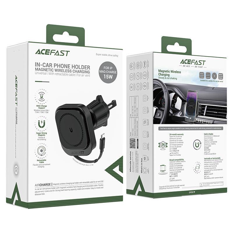 Автодержатель Acefast D32 c беспроводной зарядкой 15W Black (ME0020285) - фото 6