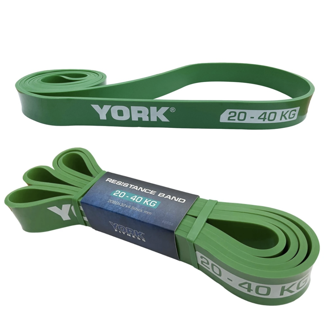 Резинка для фитнеса York 2080x32x4,5 мм 20-40 кг Зеленый (3545) - фото 6