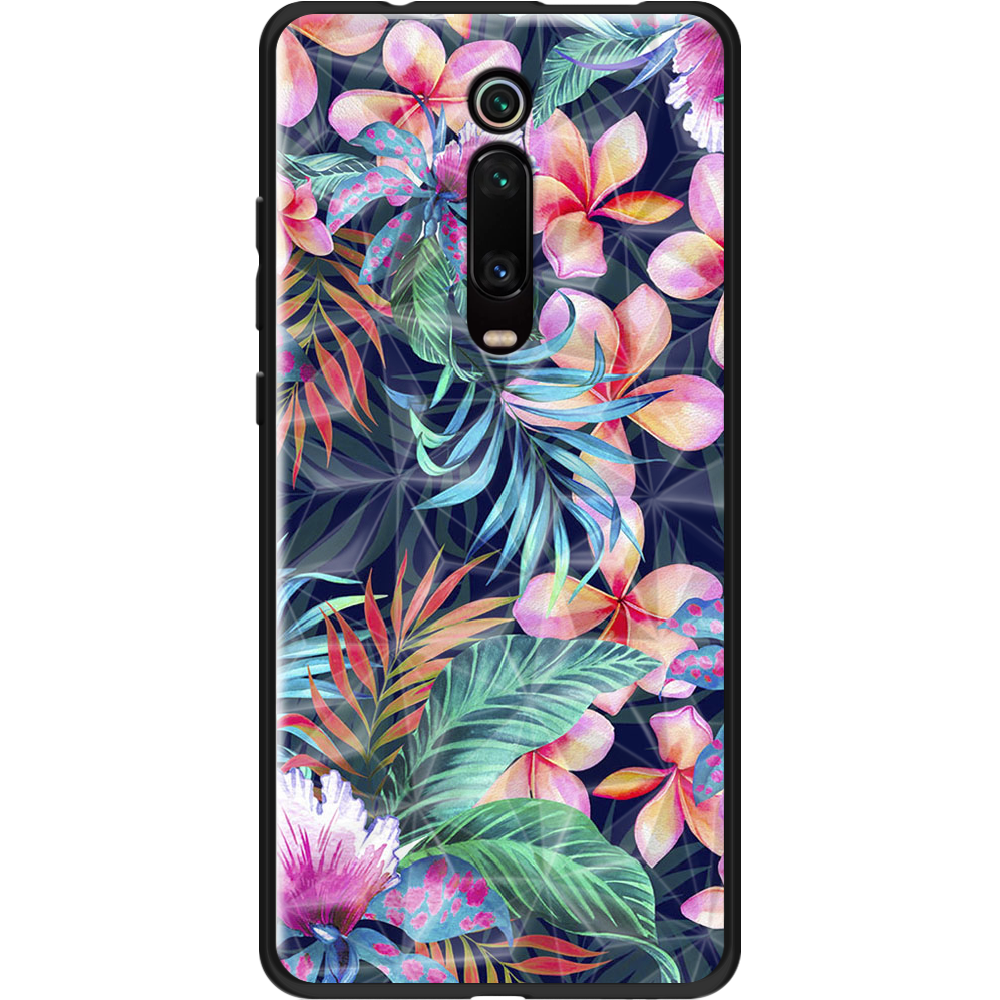 Чохол BoxFace Xiaomi Mi 9T / Mi 9T Pro flowers in the tropics Чорний силікон із призмою (37376-up1971-37866)