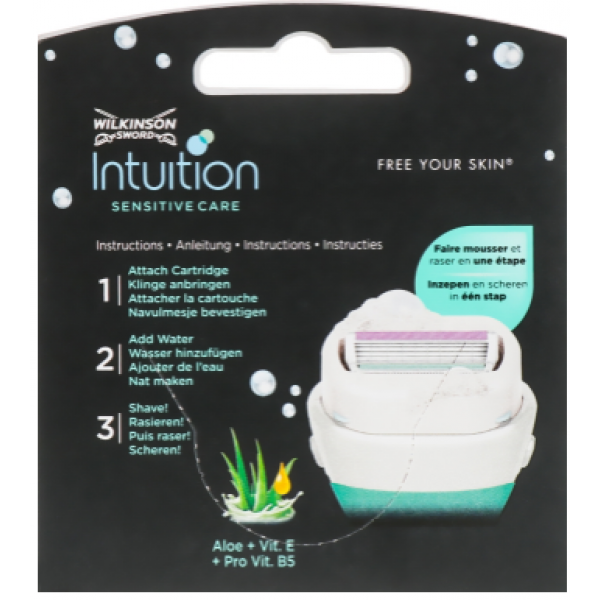 Касети змінні для гоління WILKINSON SWORD Intuition Sensitive Aloe 3 шт. - фото 2