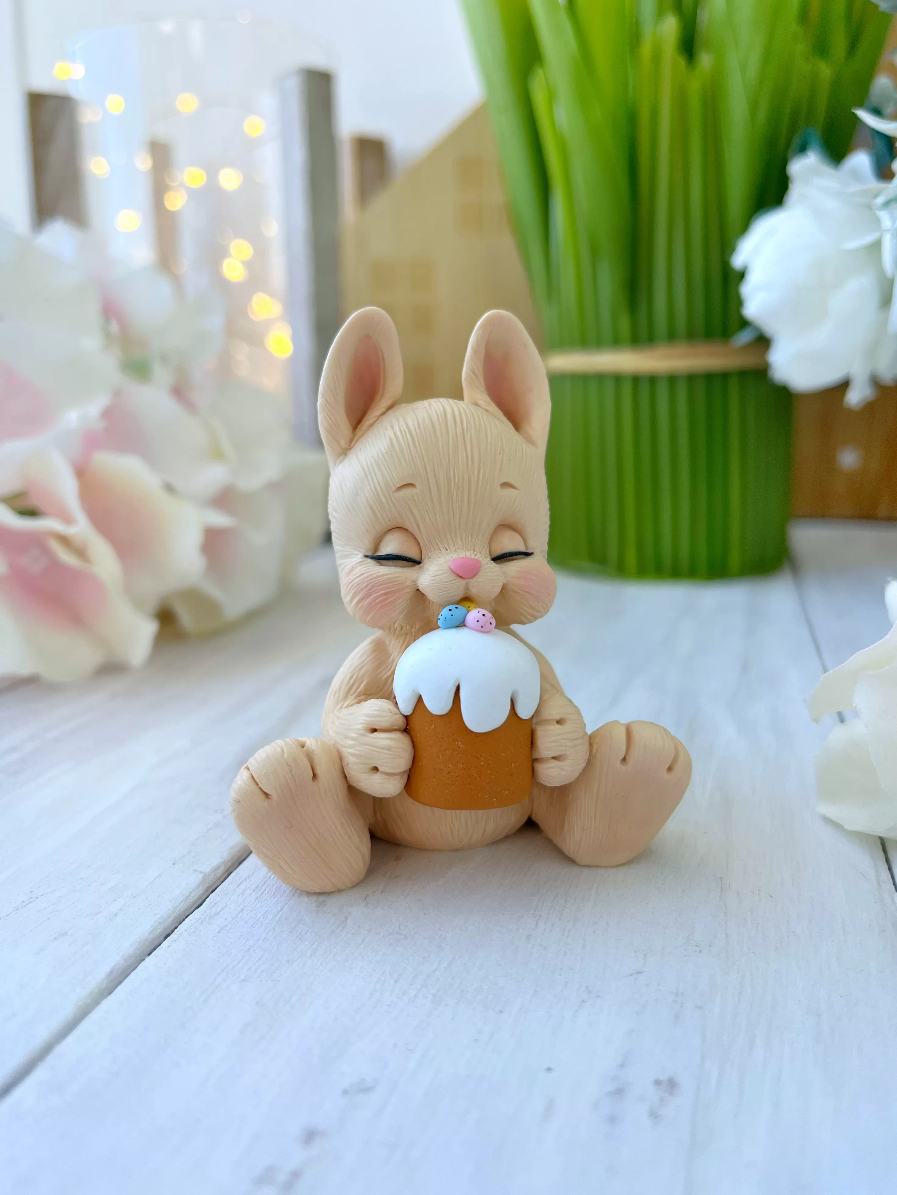 Молд силиконовый Зайчик с куличиком (11433)