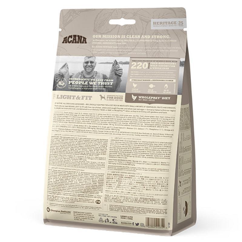 Корм сухий для дорослих собак з надлишковою вагою ACANA Light & Fit Recipe з м'ясом курчат 340 гу (a51235) - фото 6 Корм сухий для дорослих собак з надлишковою вагою ACANA Light & Fit Recipe з м'ясом курчат 340 гу (a51235) - фото 6