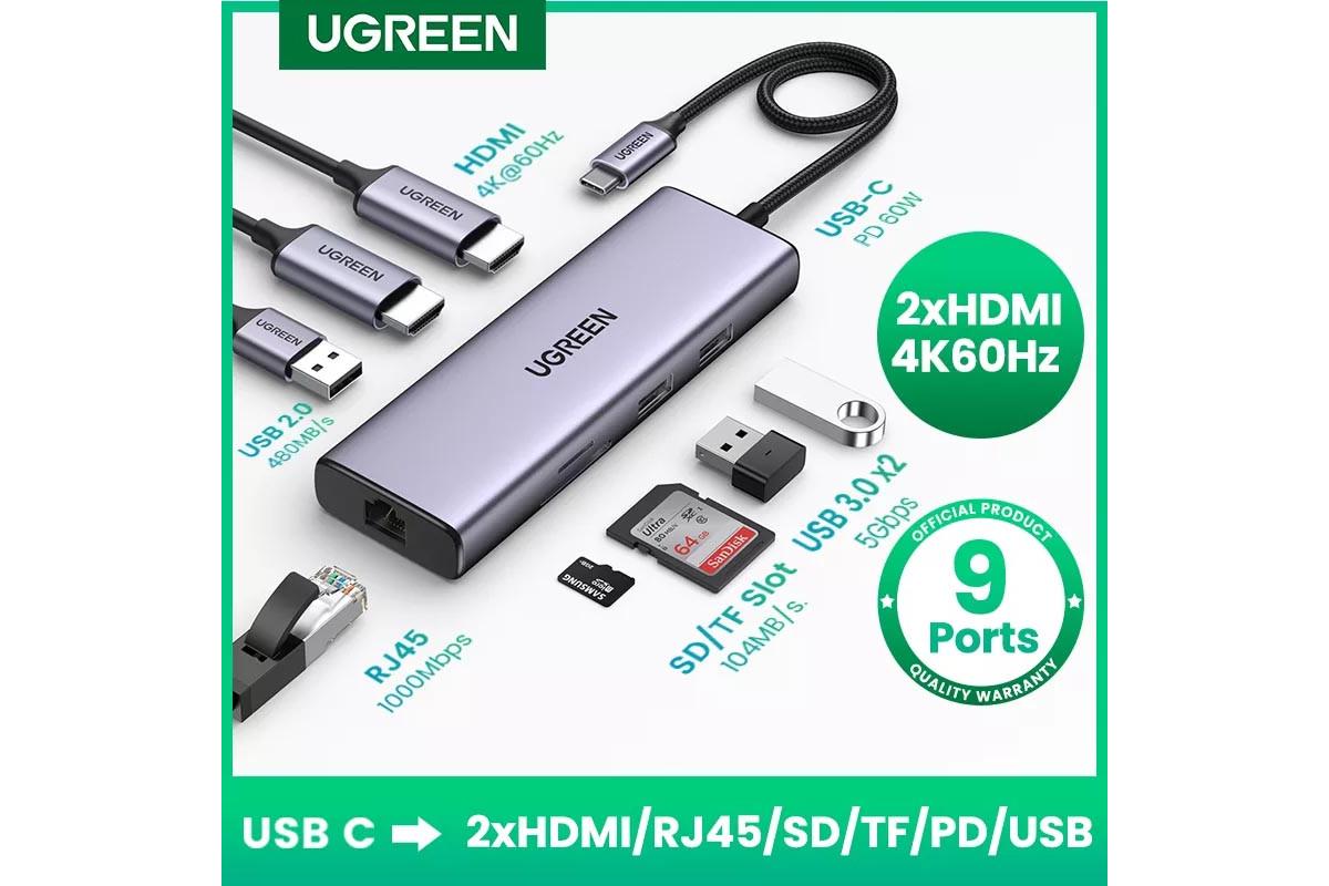 Концентратор UGREEN USB-C HUB для MacBook Pro Air Grey (90119) - фото 8