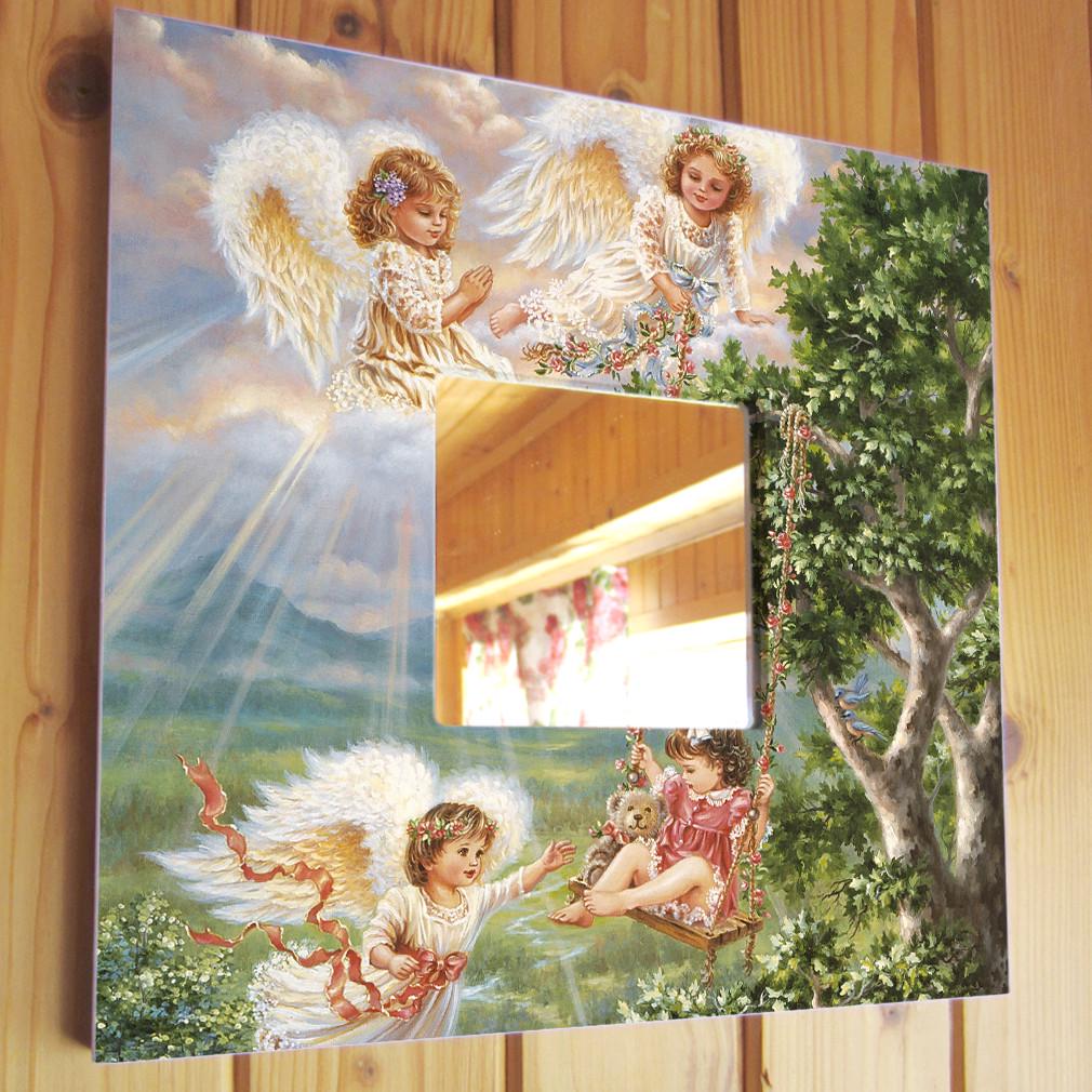 Зеркало декоративное Ангелочки 260х260 мм (M03681) Зеркало декоративное Ангелочки 260х260 мм (M03681)