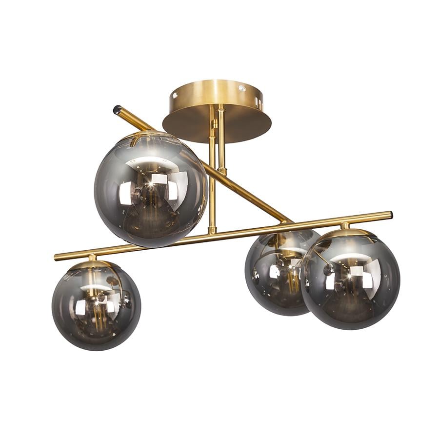 Люстра молекула потолочная Levistella 77529801-4 BRZ/BK бронзовый плафон Черный 