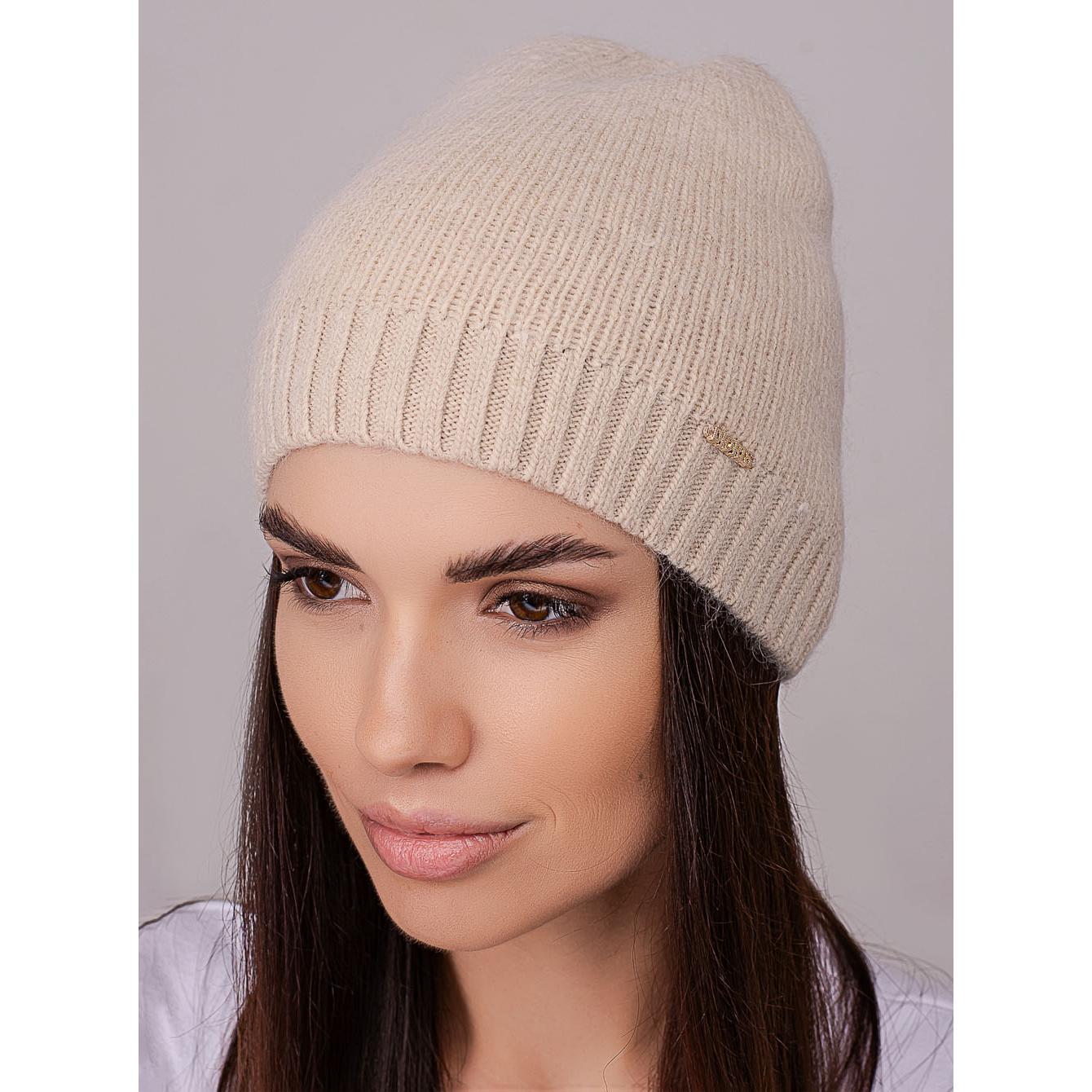 Шапка женская Leks ИНТРИГА кашемировая с добавлением ангоры без отворота одинарная one size Бежевый (215387) - фото 1 Шапка женская Leks ИНТРИГА кашемировая с добавлением ангоры без отворота одинарная one size Бежевый (215387) - фото 1