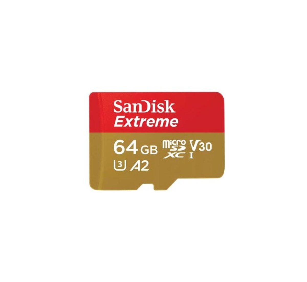 Карта пам'яті microSDXC SanDisk Extreme For Drones 64 Gb c10 V30 R190 Mb/s,W90 Mb/s (SDSQXAH-064G-GN6AA) - фото 1