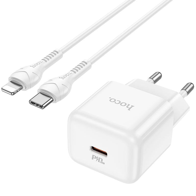 Зарядное устройство сетевое Hoco N32 Glory PD30W Type-C to Lightning White (00000064557_2) Зарядное устройство сетевое Hoco N32 Glory PD30W Type-C to Lightning White (00000064557_2)