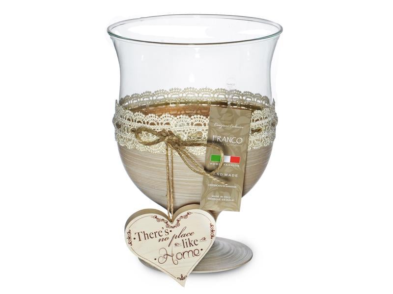 Настольная стеклянная ваза Franco Бокал с гипюром 20 см Прозрачный