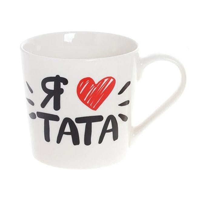 Чашка фарфоровая Flora "Я люблю Тата" 0,35 л (32591)