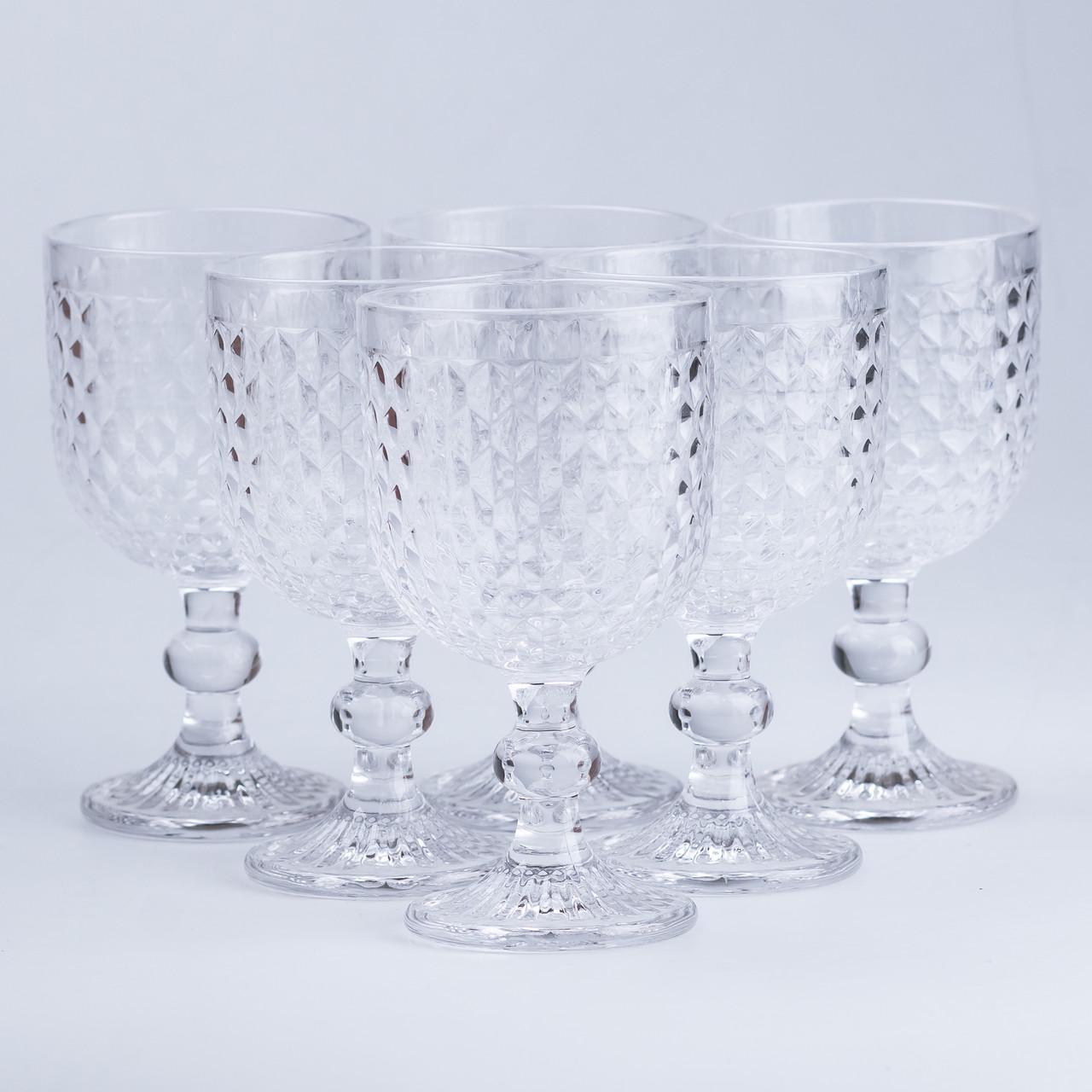 Набор бокалов для вина 6 шт. стеклянных Прозрачный