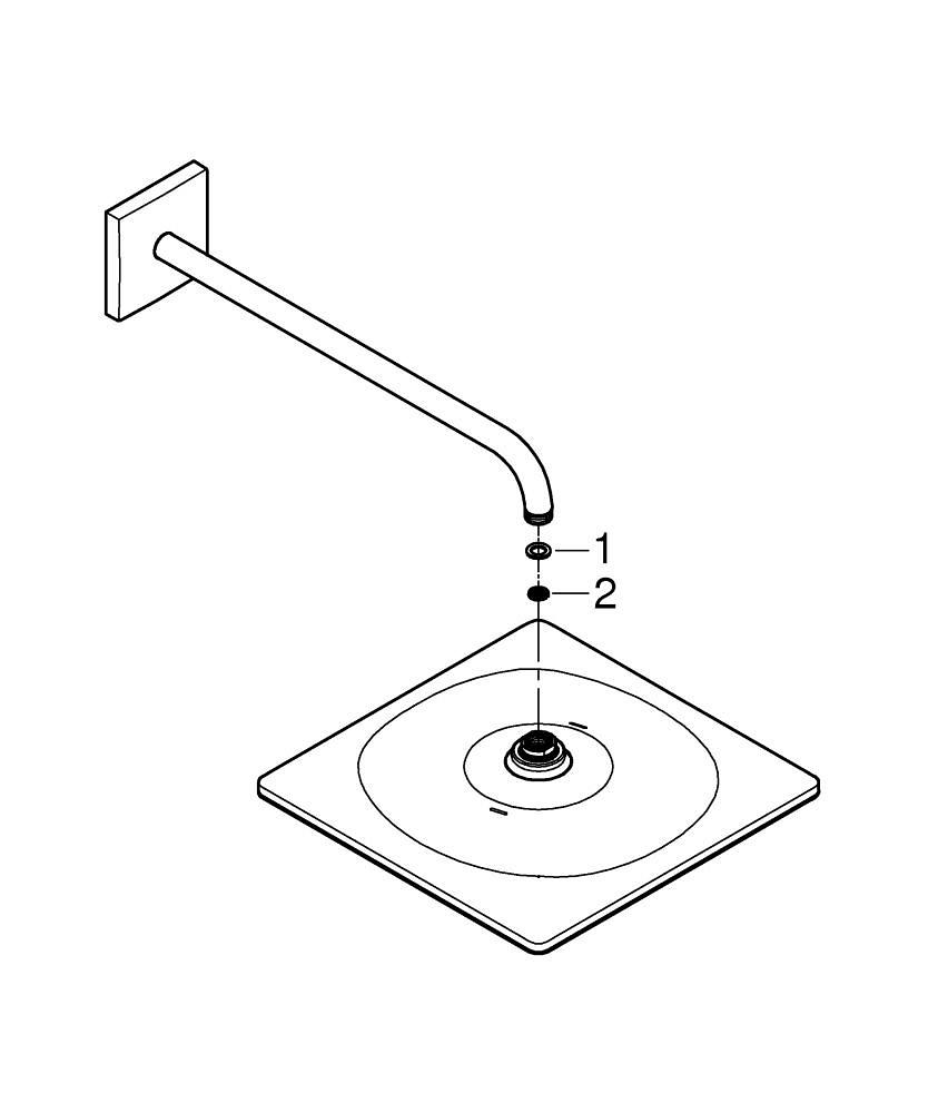 Верхний душ Grohe Rainshower 310 Mono Cube с кронштейном 422 мм (GROHE/26563000) - фото 6