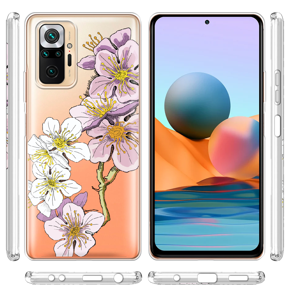 Чохол BoxFace Xiaomi Redmi Note 10 Pro Cherry Blossom Прозорий силікон (42053-cc4-42053) - фото 3