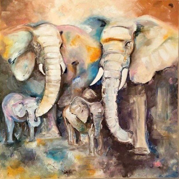 Картина олією на полотні Сім'я 100х70 см