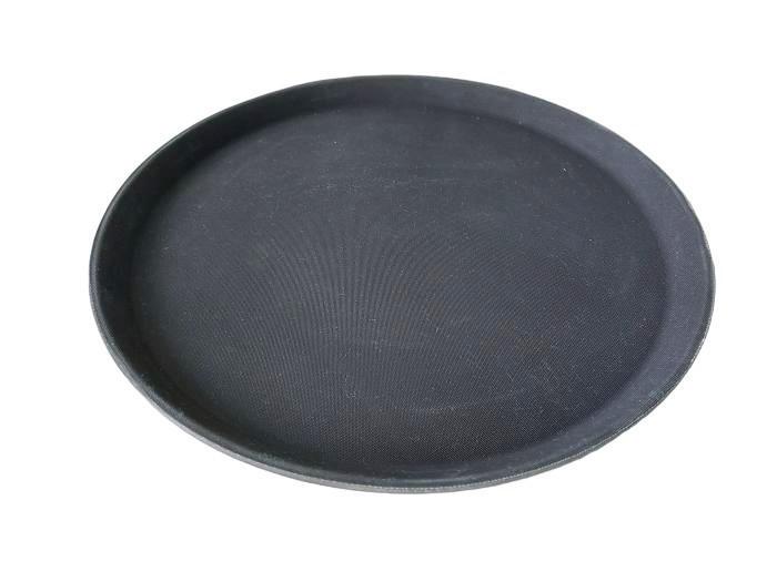 Поднос круглый для бара пластиковый прорезиненный 35,8/32х2,2 см (15154)