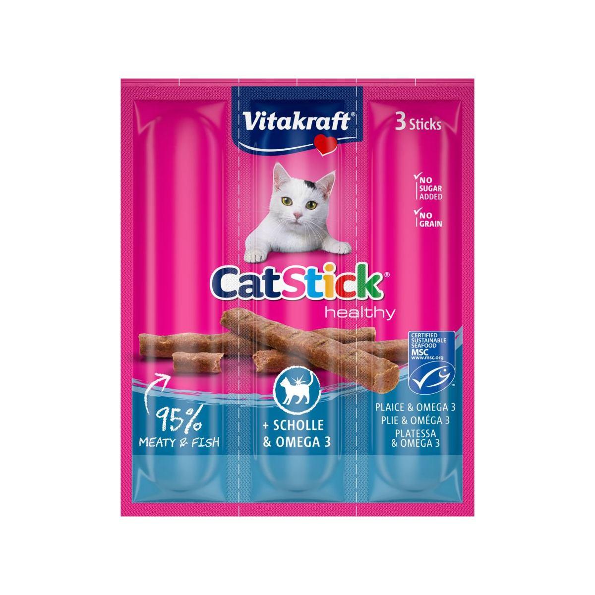 Лакомство для кошек Vitakraft мясные палочки с камбалой и Омега-3 3 шт./уп. (1886317696)