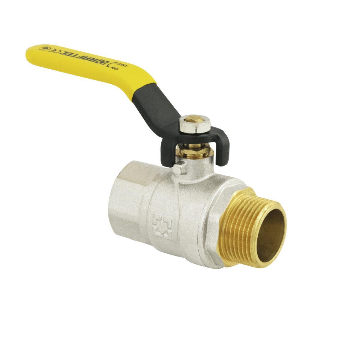 Кран шаровый Raftec PN40 НВ ручка 3/4" Yellow (53741)