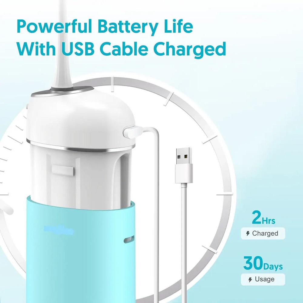 Ирригатор портативный ST-102A с ультрафиолетовым обеззараживателем Бело-голубой (2290) - фото 7