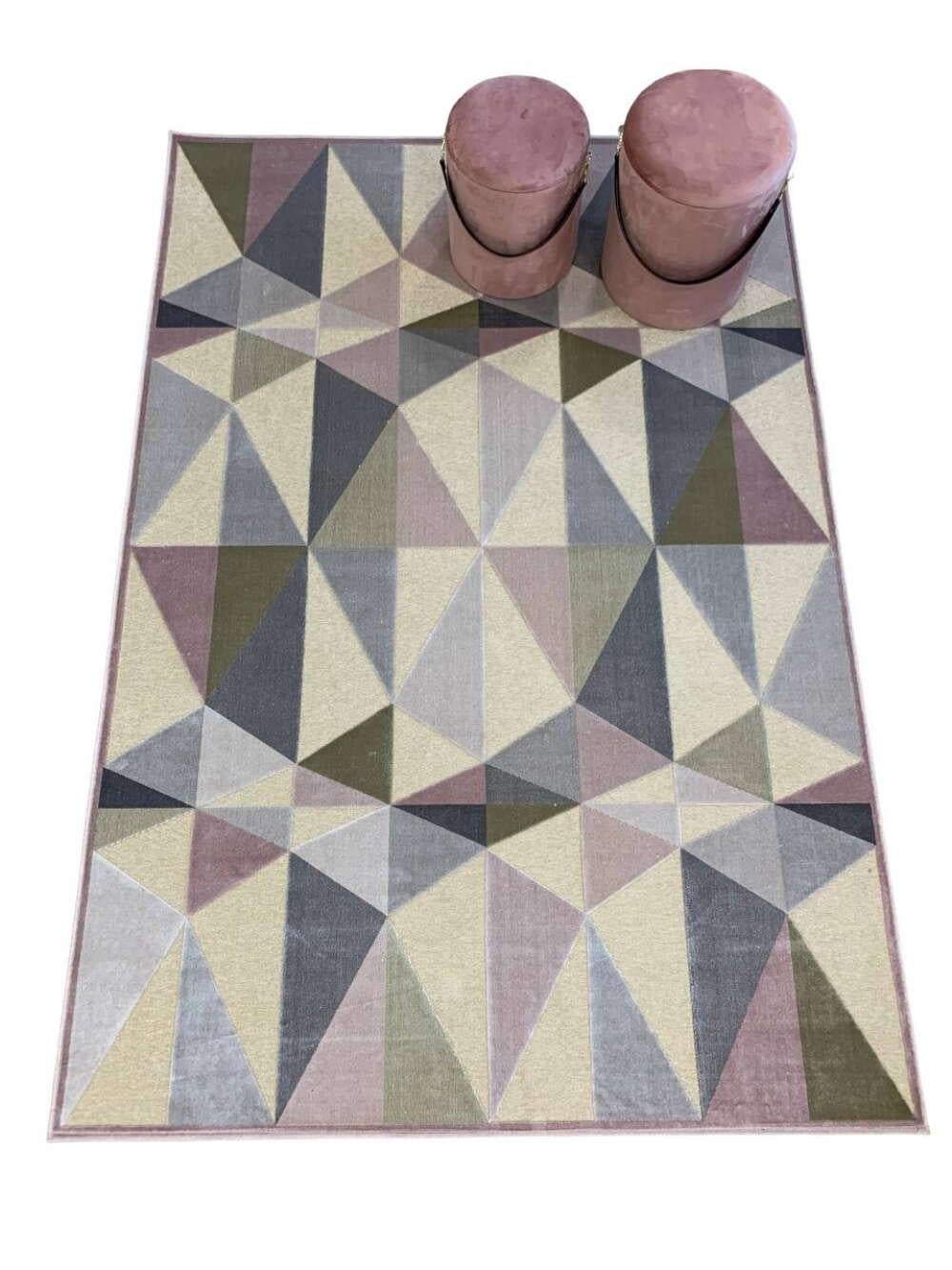 Килим GLORIOUS 160x230 см Бежевий/Рожевий/Сірий (000083640)