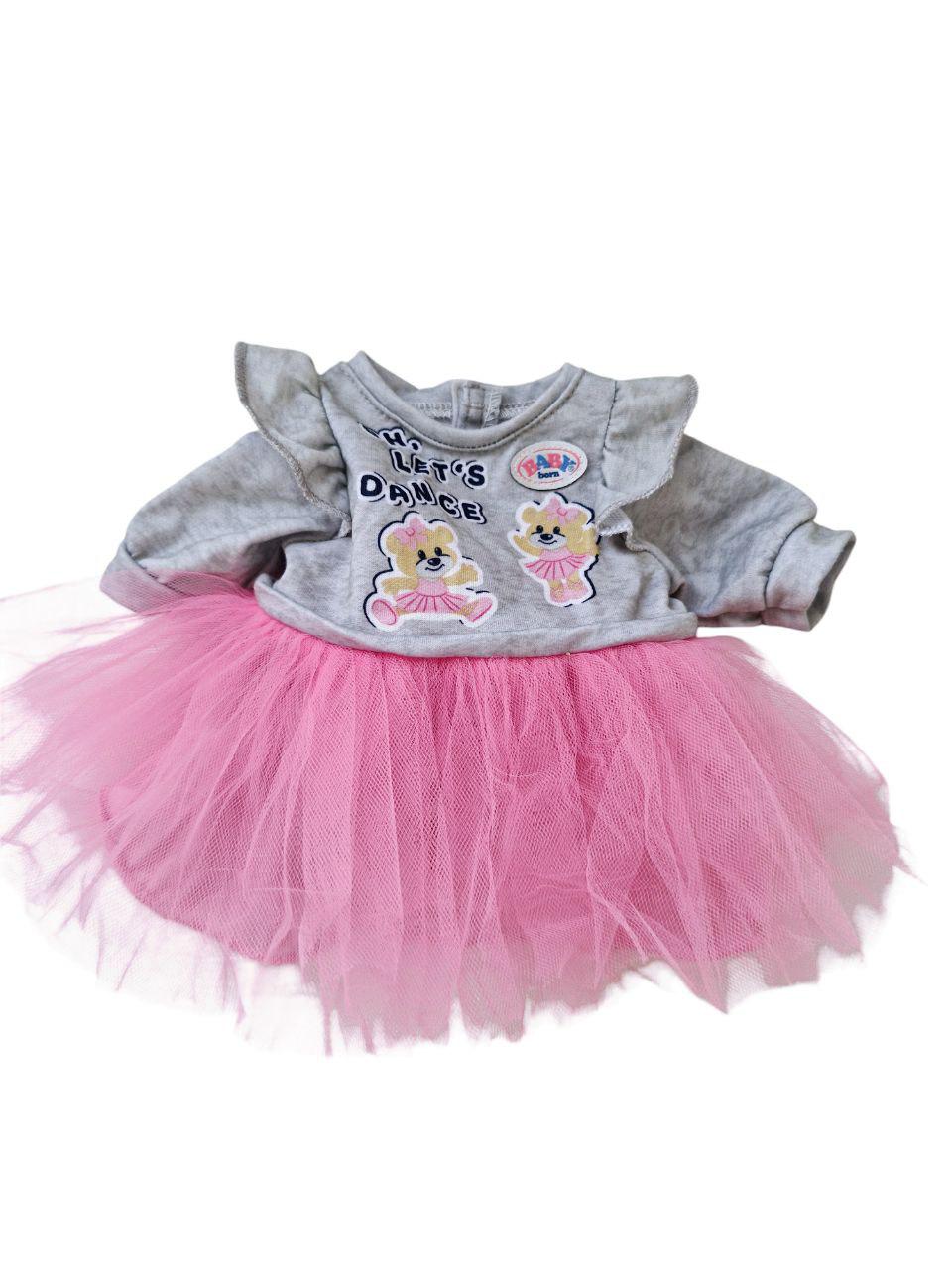 Одежда для куклы Baby Born платье с пышной юбкой 40-43 см Розовый (8915)