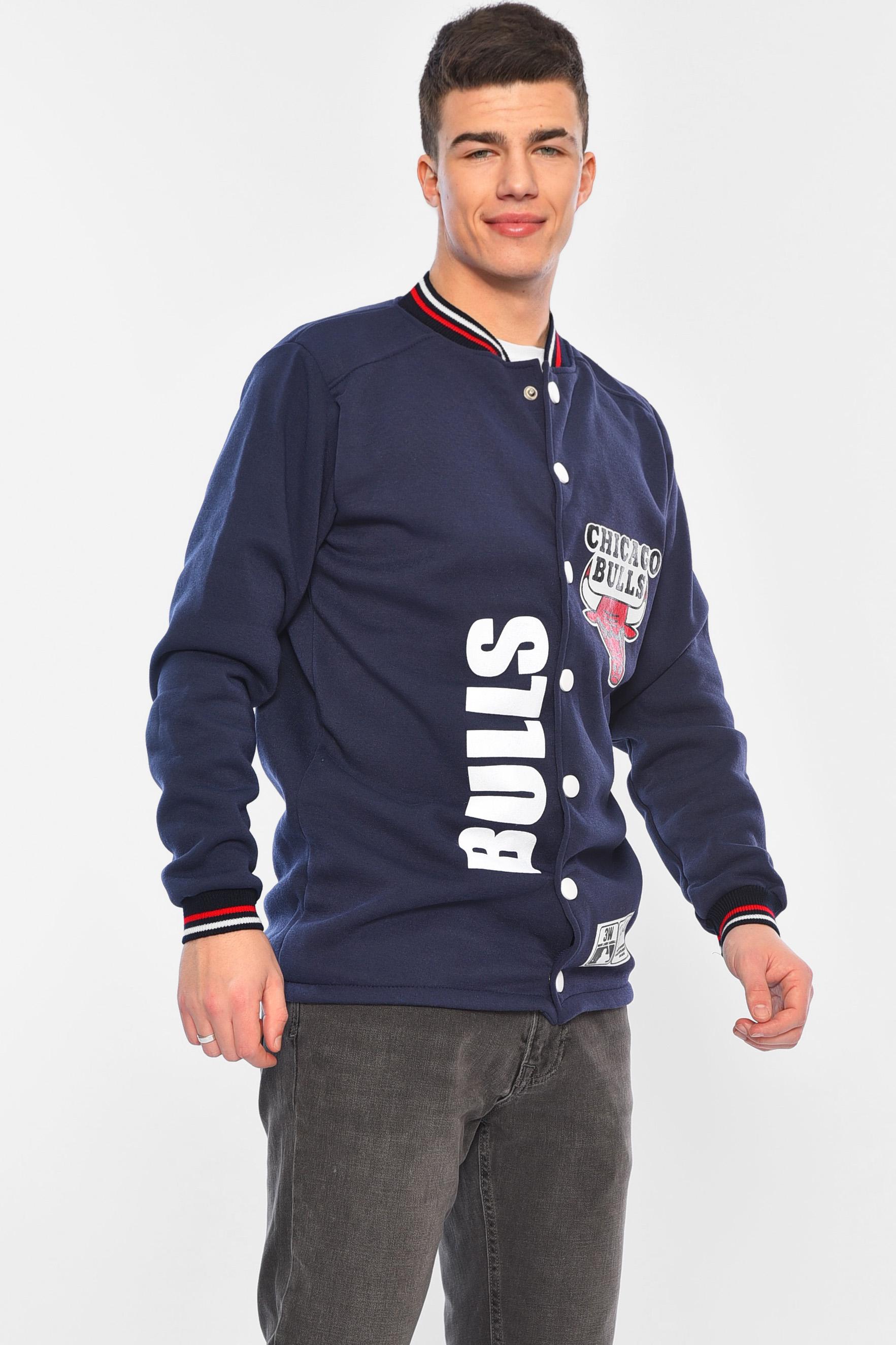 Бомбер мужской на флисе M Синий (166907) - фото 2