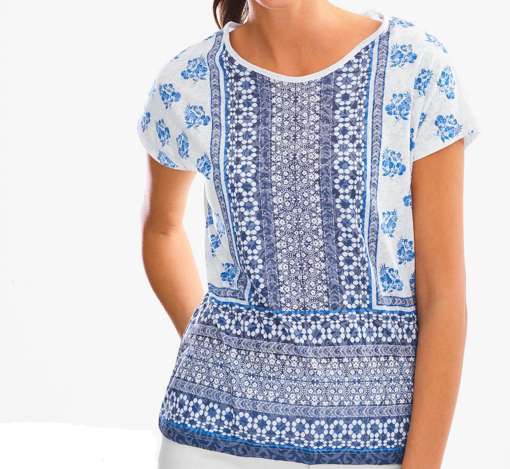 Футболка C & A 41326/2075260x05 женская XS Бело-синий (184389)