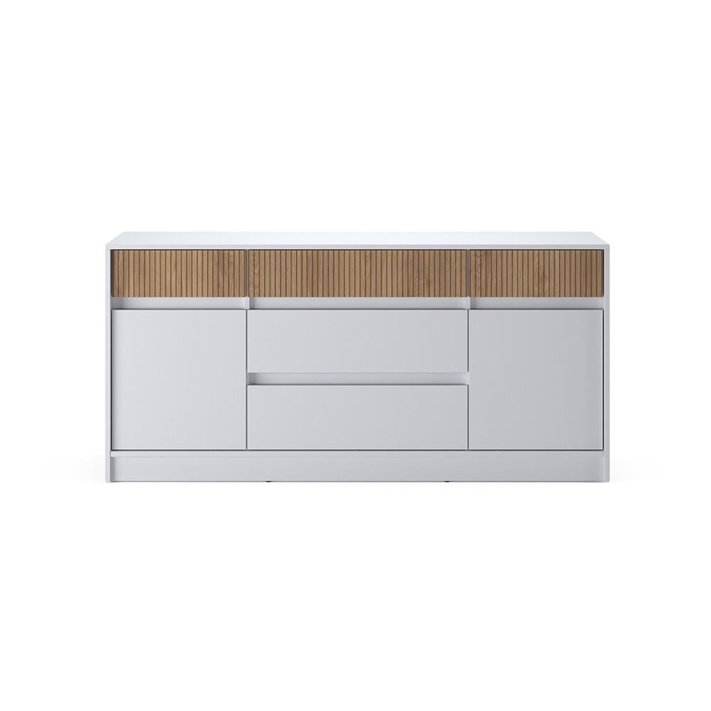 Комод с дверью и ящиками Еверест Стайл-1600 160,2х39х75,4 см Нимфея Альба/Канелла (DTM-073571)