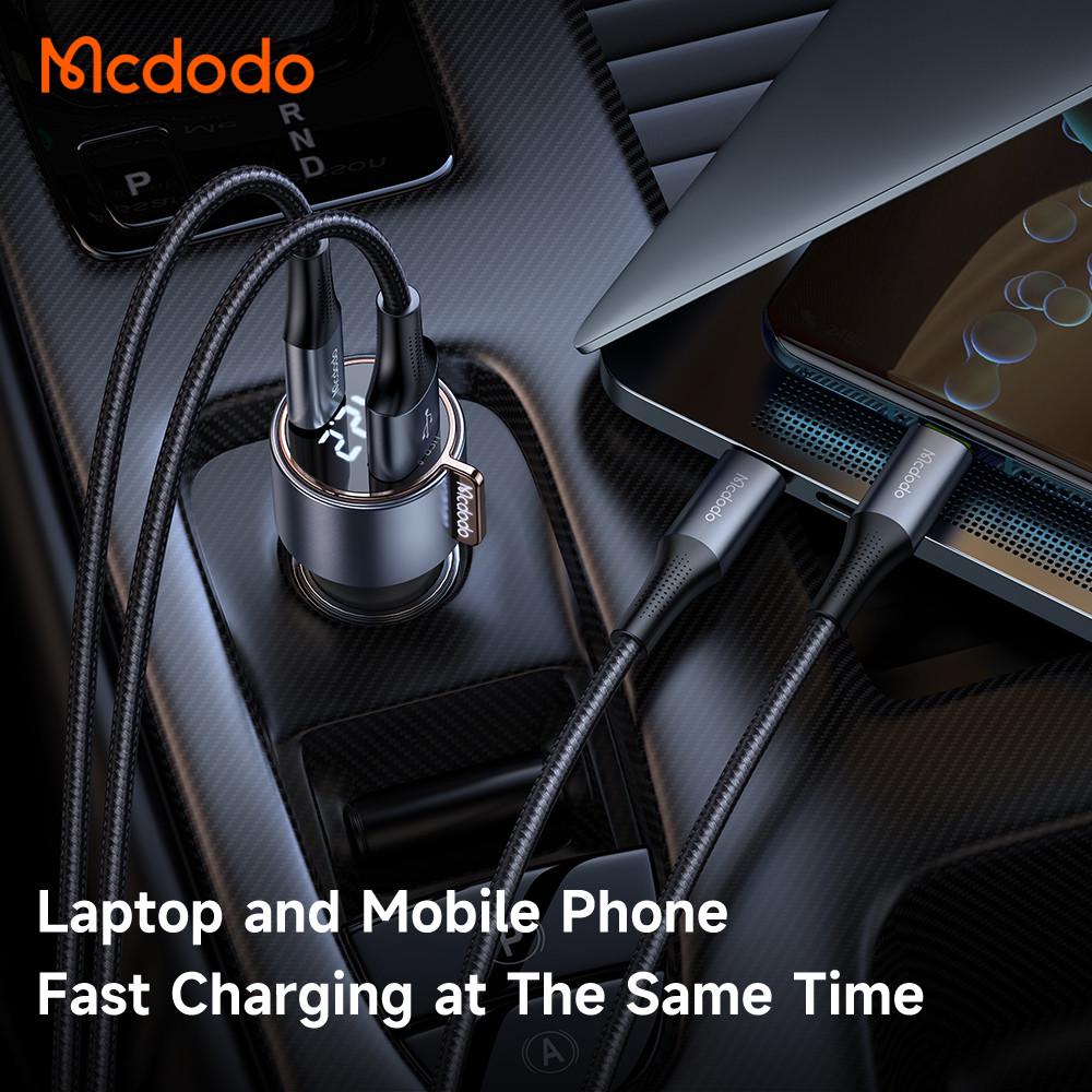 Зарядное устройство автомобильное Mcdodo 75W Digital Display PD Fast Car Charger с двумя портами USB-A/Type-C - фото 5