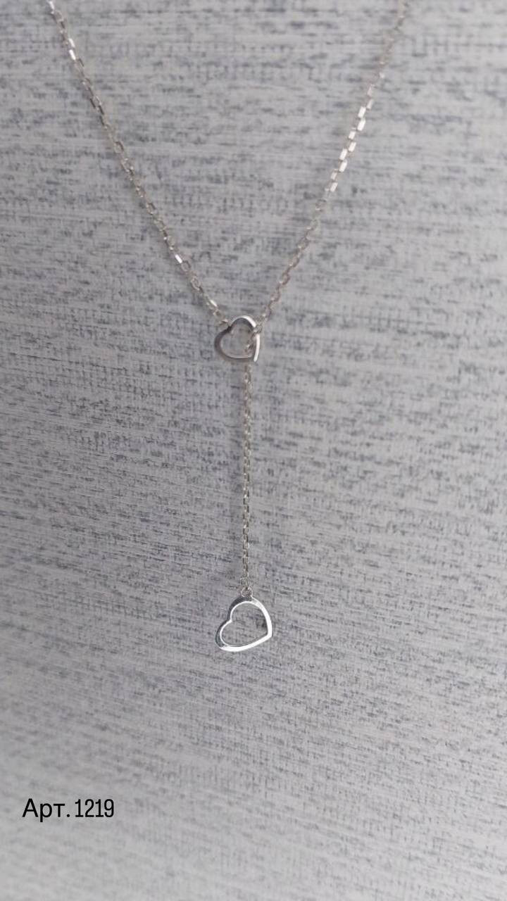 Кольє срібне Краватка сердечка довжина регулюється 925 проба (2554492108) - фото 6