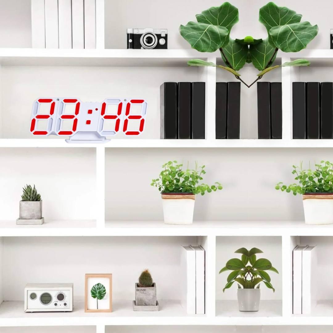 Часы настольные электронные 3D Bodasan с будильником термометром красная подсветка Белый (HL3D) - фото 2 Часы настольные электронные 3D Bodasan с будильником термометром красная подсветка Белый (HL3D) - фото 2