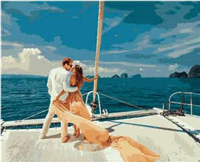 Набор для росписи по номерам Strateg Влюбленные 40х50 см (VA-1058-mt)