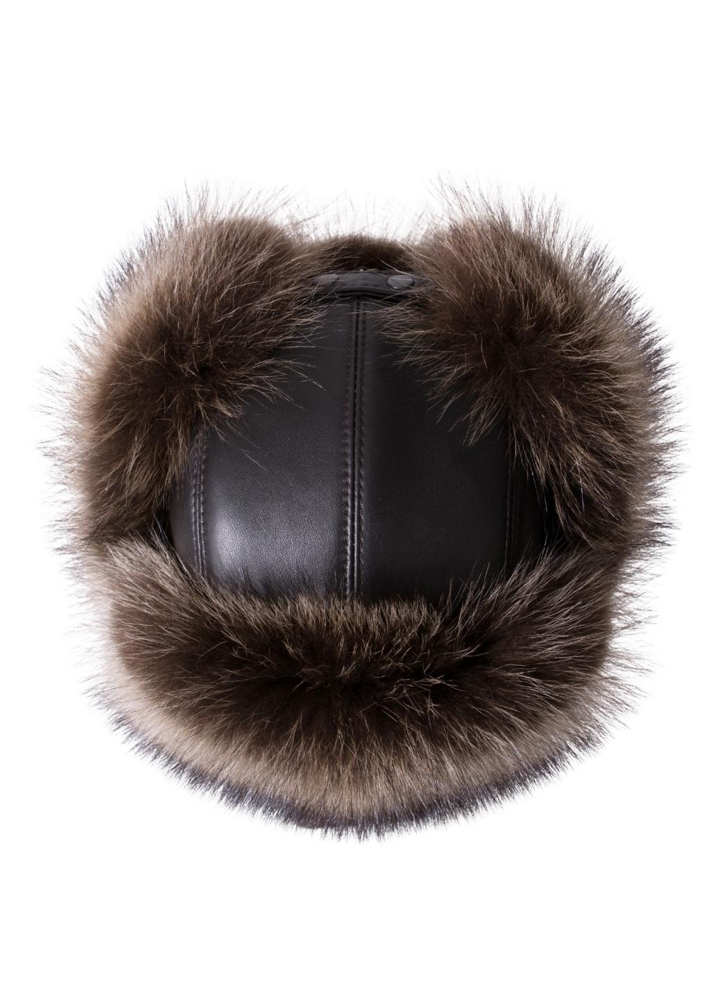 Шапка ушанка Меховой стиль Ушанка из натурального меха енота Рудо-коричневый (513/E)