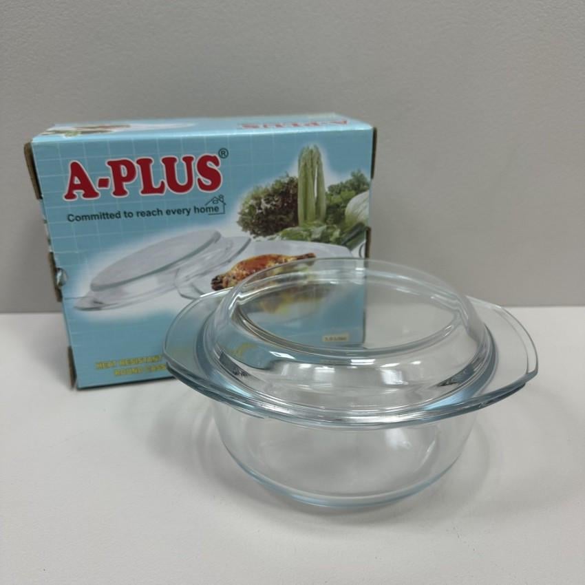 Каструля скляна зі скляною кришкою A-Plus 1 л (1097)
