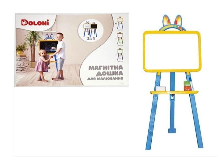 Мольберт для рисования Doloni Toys 3в1 двусторонний магнитный Желто-синий (013777/1) - фото 2 Мольберт для рисования Doloni Toys 3в1 двусторонний магнитный Желто-синий (013777/1) - фото 2