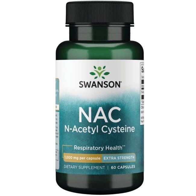 Аминокислота N-ацетил цистеин Swanson N-Acetyl Cysteine NAC 1000 mg 60 капс.