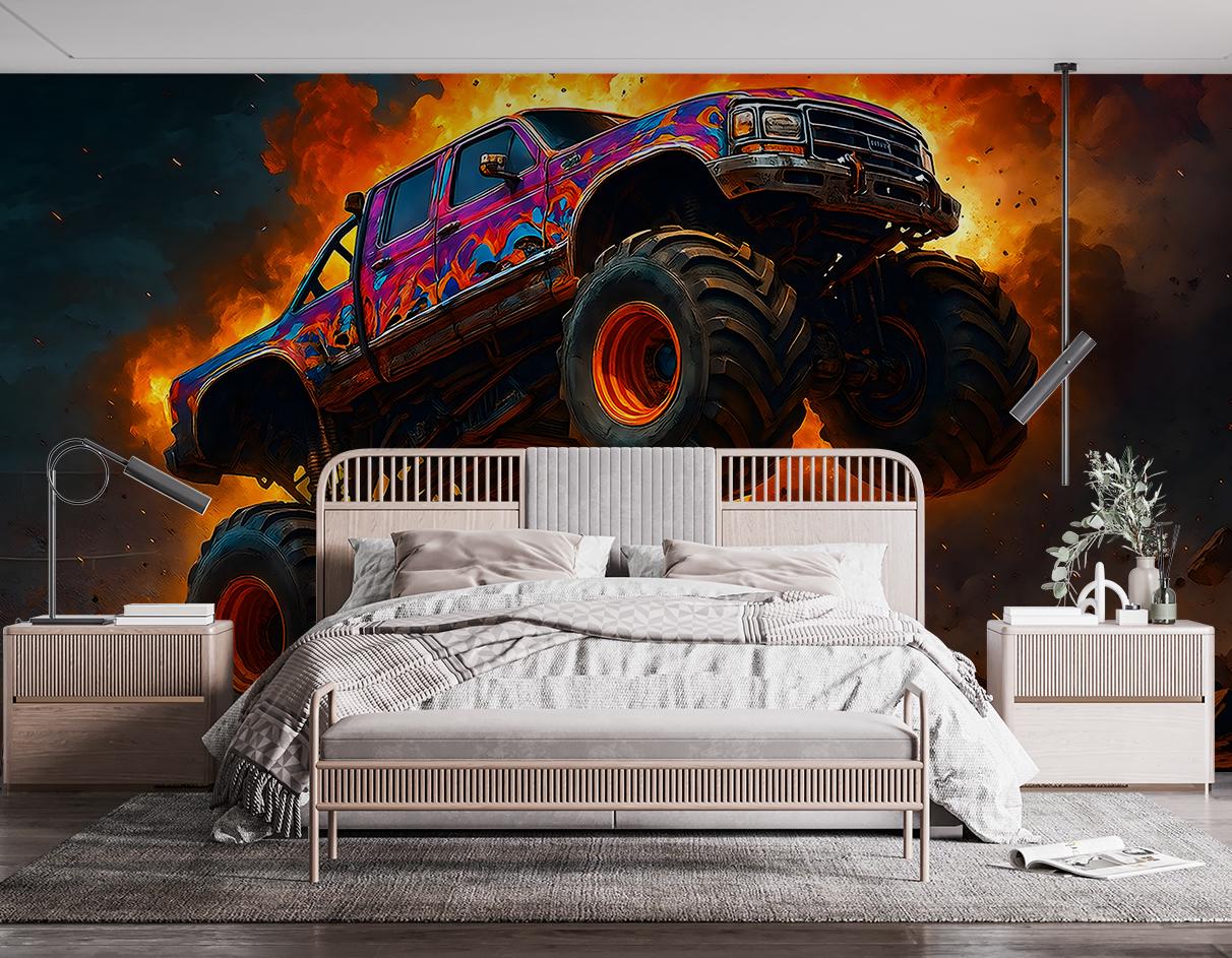 Фотообои флизелиновые Upstream Монстр-трак: пламя опасности 120х180 см (S5CAR-035/2) - фото 2