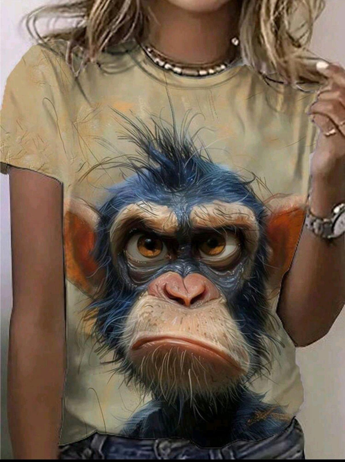 Футболка женская Funny Monkey Graphic S/M Бежевый (27343158)