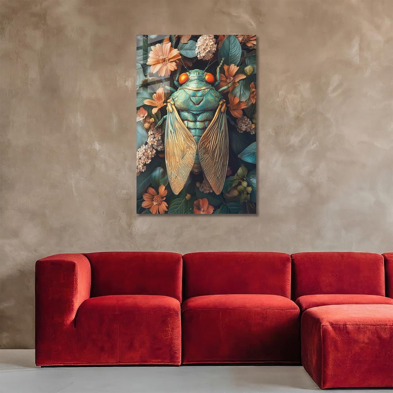 Картина на склі NovellaPrint Квітковий Жук 50х75 см (464.2)