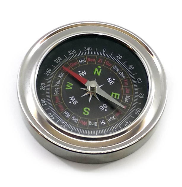 Компас из нержавеющей стали водонепроницаемый туристический 80 мм (2120)