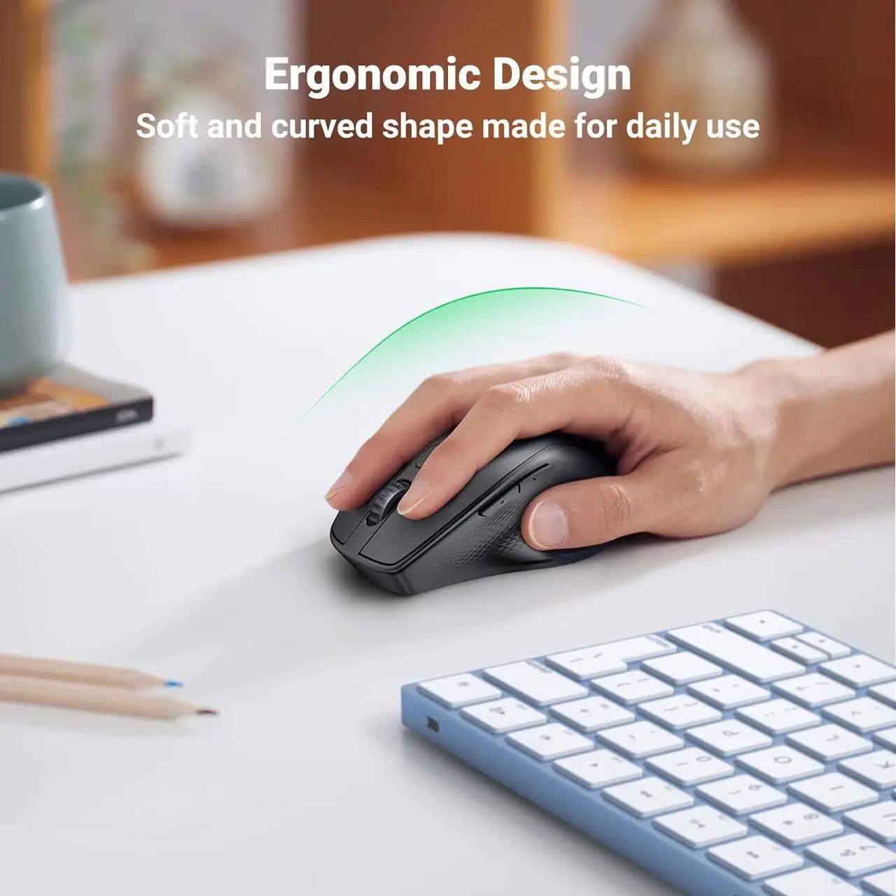 Миша бездротова безшумна Ugreen MU101 Ergonomic Wireless Mouse Black - фото 8