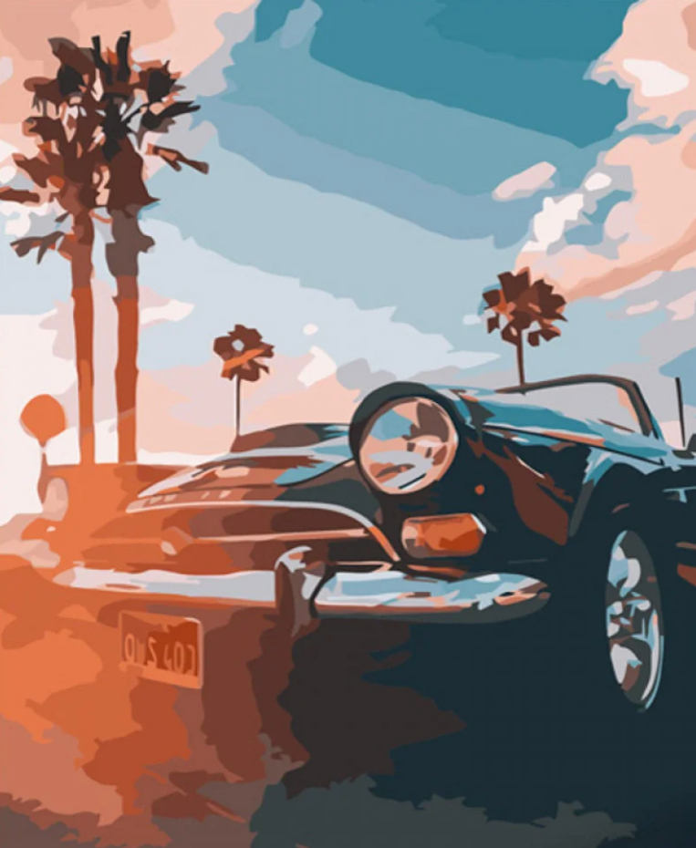 Картина по номерам Strateg Авто в Майами 40x50 см (GS664)