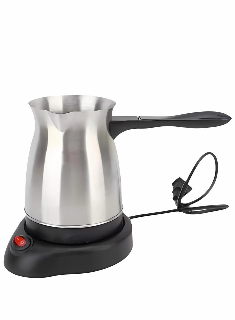 Турка электрическая из нержавеющей стали Sokany SK-09044 с защитой от перегрева 600 Вт 0,6 л Черный (364612оп)