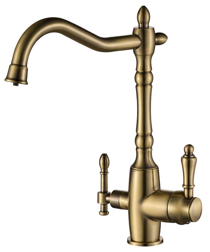 Смеситель для кухни Globus Lux GLLR-1000-9-BRONZE 000019266 на две воды Бронзовый (108543)